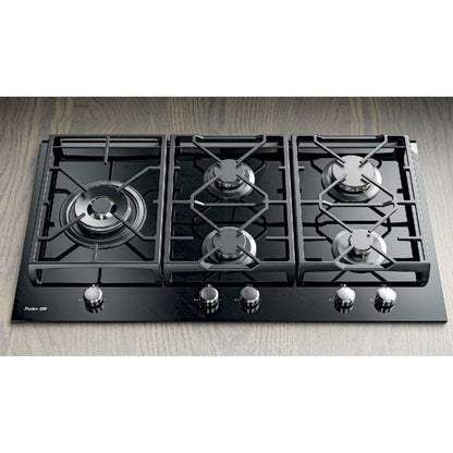 FOSTER POWER 7044632 Piano Cottura 5 Fuochi Griglie Ghisa Tripla Corona Cristallo cm. 90 x 51