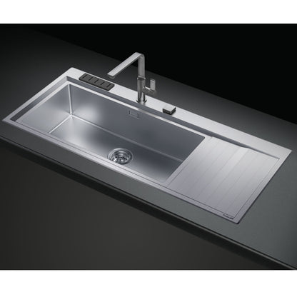 FOSTER STRIPE 4500051 Lavello Cucina 1 Vasca a Destra Semifilo Gocciolatoio a Sinistra Inox cm. 87 x 50