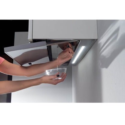 GALVAMET 0ISLV090FG75LWL SLIVER 90/A Cappa ad Incasso 450 m3/h Anticondensa Filtrante Tecnologia Plasma Antracite cm. 86