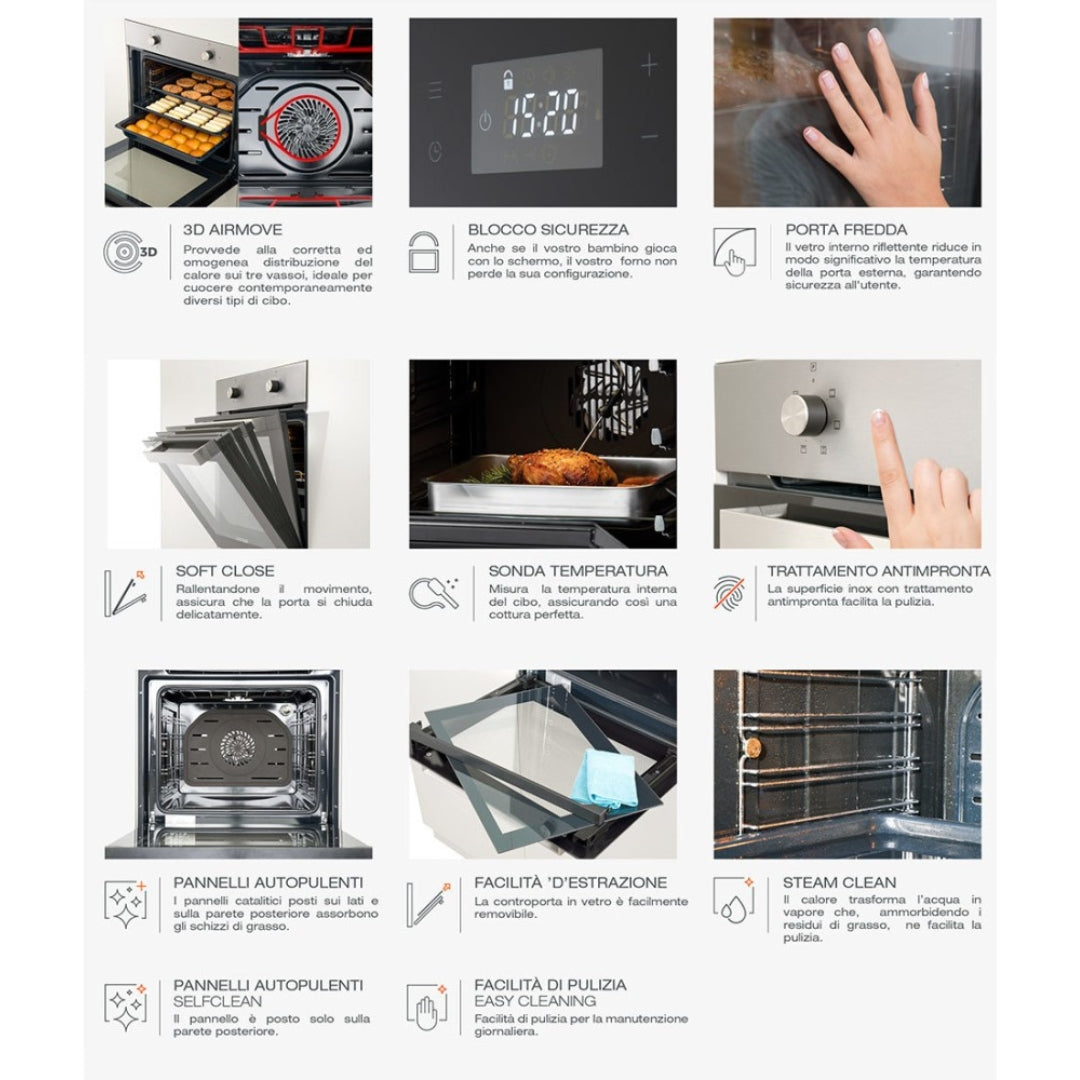 SILVERLINE 6503.6.733.06 Forno da Incasso Ventilato Elettrico 72 LT Classe A cm. 60 x 60