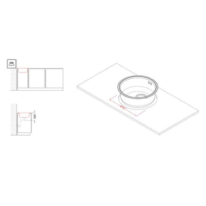 ELLECI SKY ROUND 435 LIKROUSAC Lavello Cucina 1 Vasca Tondo Inox Diam. cm. 43,5
