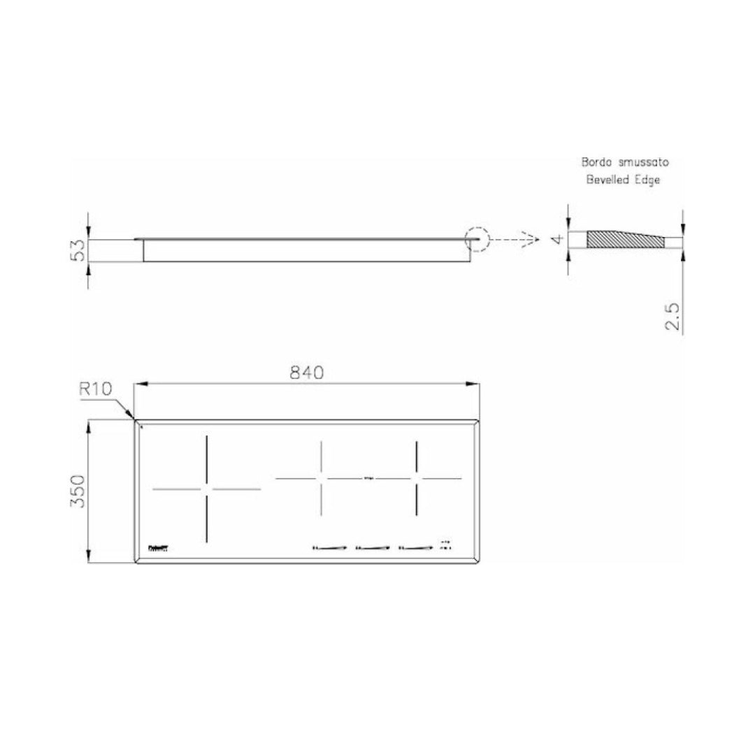 FOSTER S.4000 7330255 Piano Cottura Induzione 3 Zone Cottura Vetroceramica Nero cm. 84 x 35