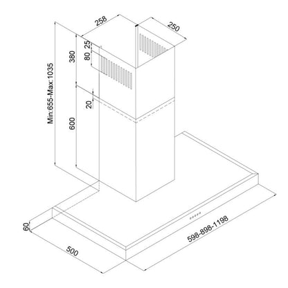 SILVERLINE 3170.9.733.02 Cappa a Parete 3 Velocità Classe C Inox cm. 90 x 50 x 103