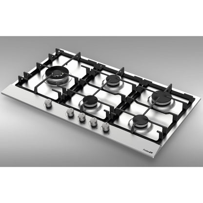 FOSTER POWER 7016032 Piano Cottura Gas 5 Fuochi Inox Spazzolato cm. 86 x 50