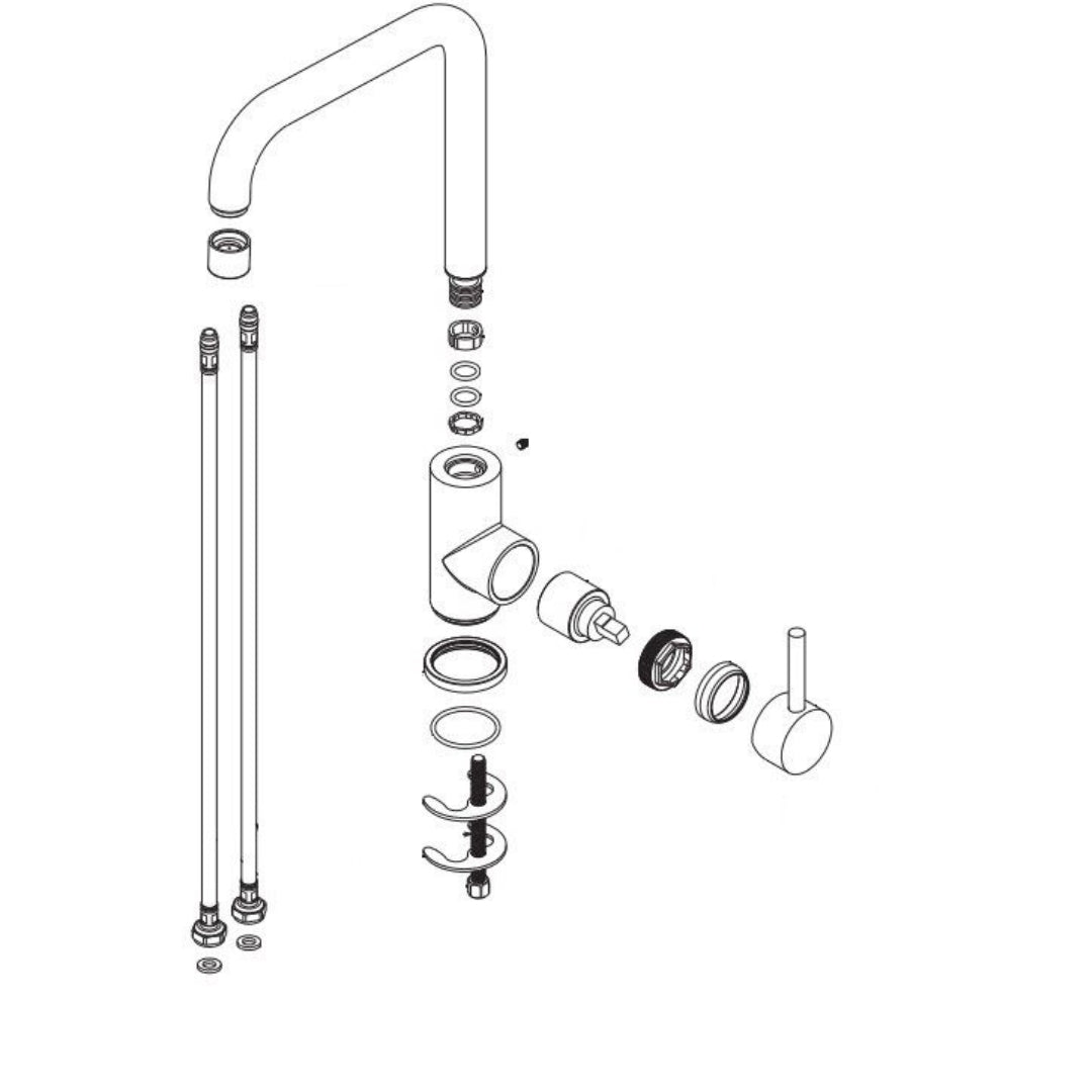 NEWFORM 63420/21.018 Rubinetto Miscelatore Girevole Cromato Canna Alta Moderno