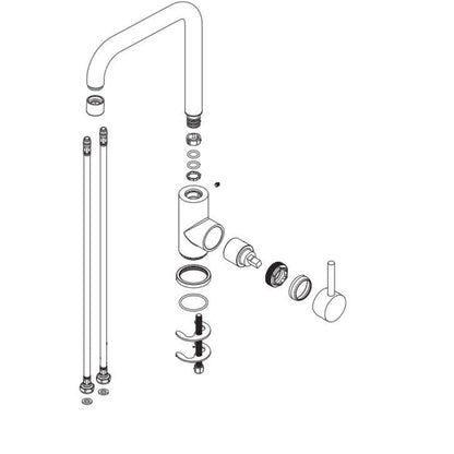 NEWFORM 63420/21.018 Rubinetto Miscelatore Girevole Cromato Canna Alta Moderno