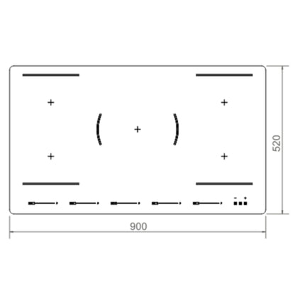F.LLI BERTAZZONI MODERN P905I2M30NV Piano cottura a Induzione Elettrico Vetroceramica Nero cm. 90 x 52