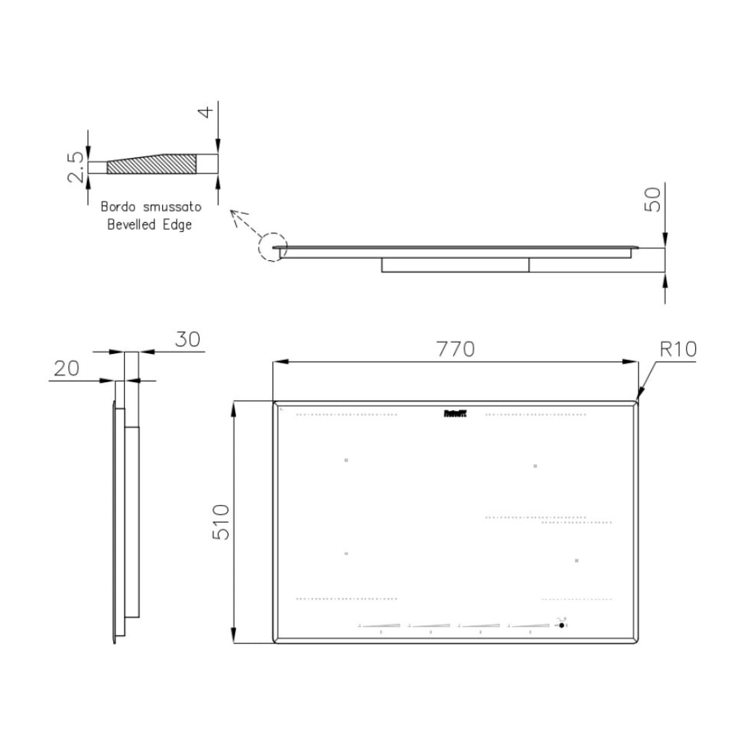 FOSTER KE 7382645 Piano Cottura Induzione Incasso Vetroceramica Nero cm. 77 x 51