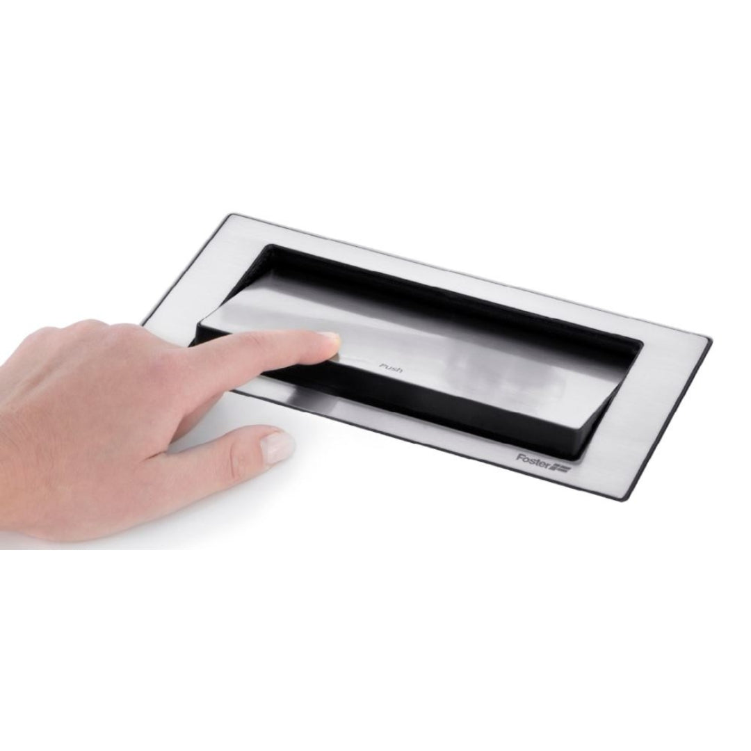 FOSTER 8000116 Portaprese Slot Push Incasso Piani di lavoro Gun Metal Reverse