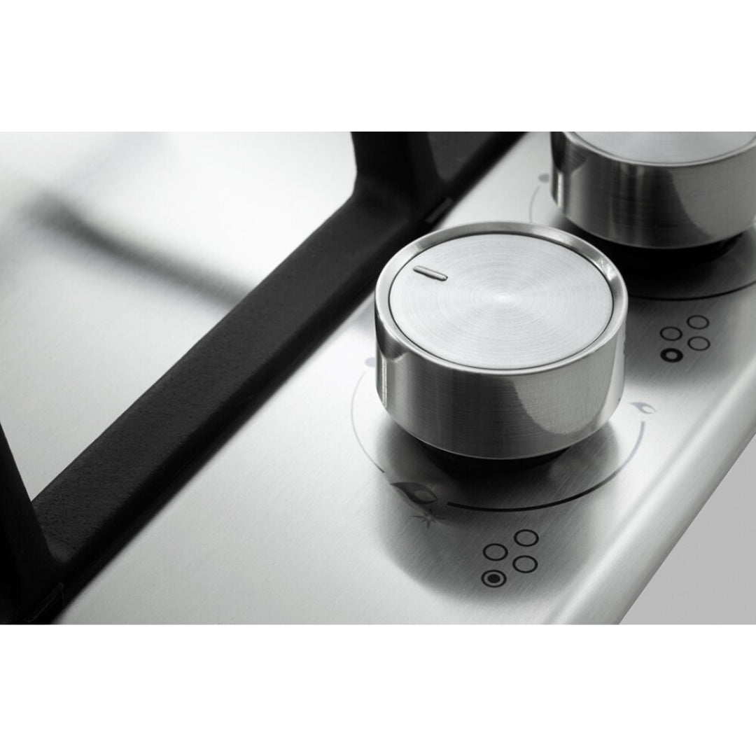 DE LONGHI LIFE NSL475X Piano Cottura 4 Bruciatori Gas Griglie Ghisa Inox cm. 75 x 51