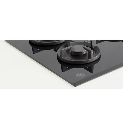 F.LLI BERTAZZONI PROFESSIONAL P604LPROGNE Piano Cottura Gas 4 Fuochi Gas 1 Fuoco Tripla Corona Griglie in Ghisa Cristallo Nero cm. 60 x 52