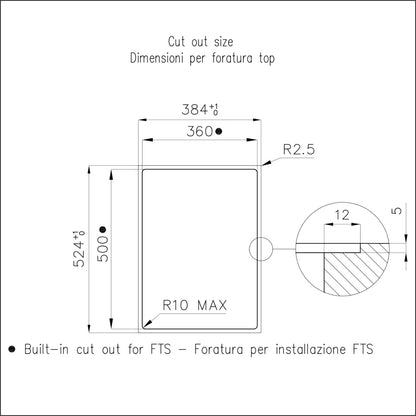 Foster S4000 Domino 7322240 Piano a Induzione Vetroceramica Nero 2 Zone Cottura cm. 52x38