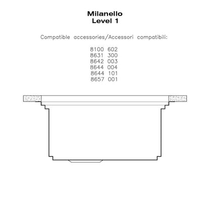 FOSTER MILANELLO 1034856 Lavello Gun Metal Workstation Sottotop Inox PVD 79 x 47