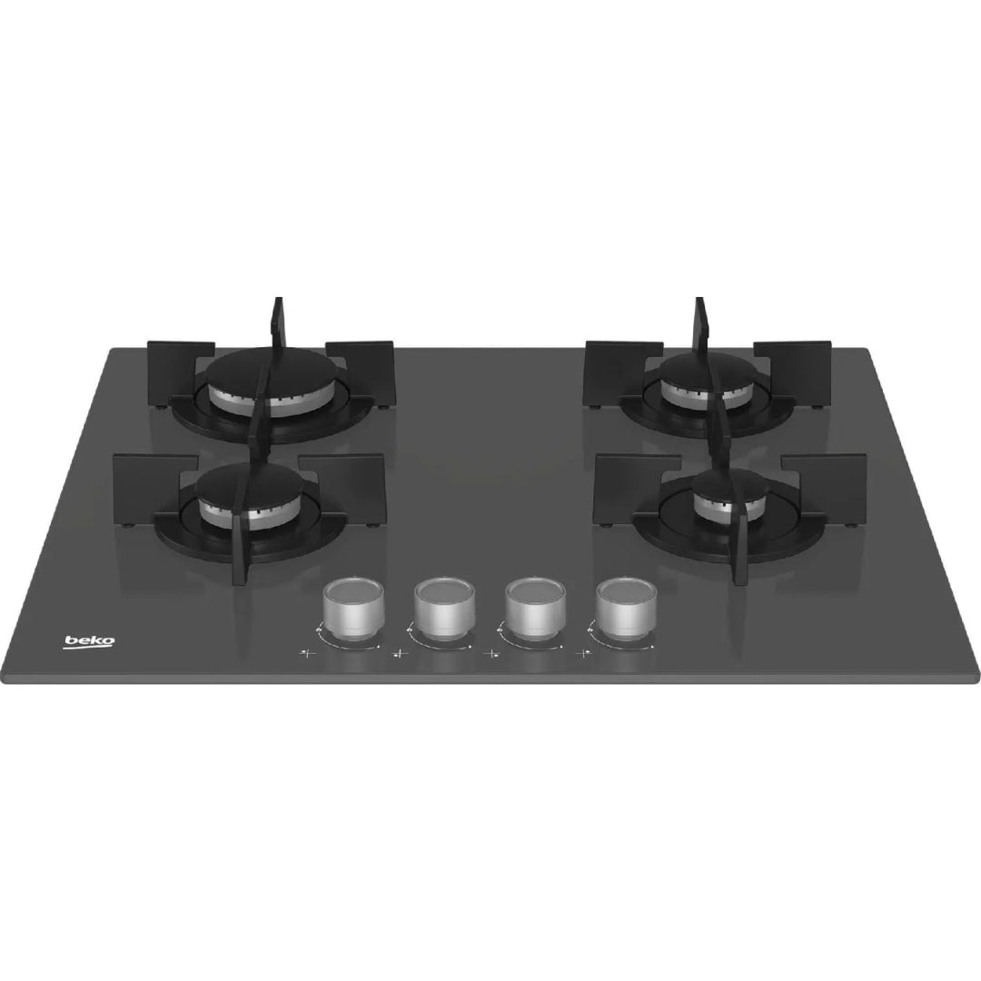 BEKO ZARA HILG64222SZG Piano Cottura 4 Fuochi a Gas Vetro Grigio cm. 60 x 50