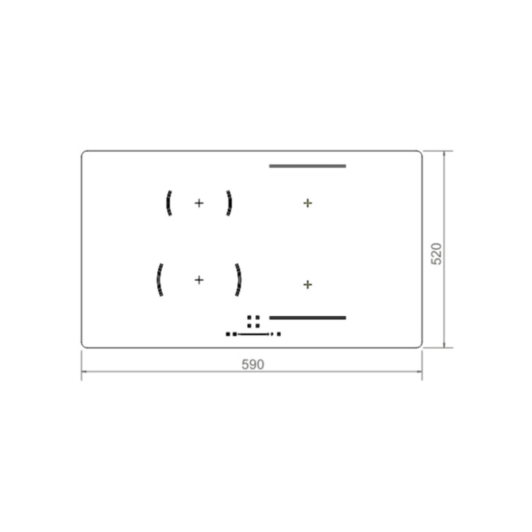 F.LLI BERTAZZONI P604I1B26NV Piano Cottura Induzione 4 Zone Cottura Vetroceramica cm. 59 x 52