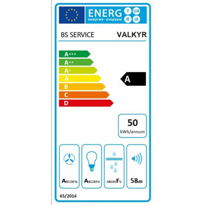 TECNOWIND VALKYR K468R0028 Cappa a Parete Vetro 4 Velocità Nera cm. 90 x 46 x 35
