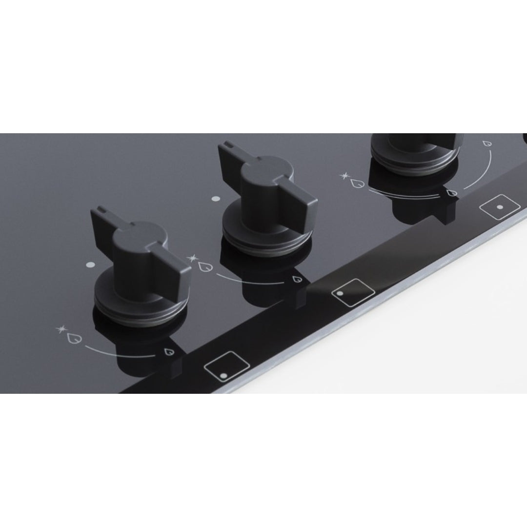 F.LLI BERTAZZONI P905LMODGNE Piano Cottura 5 Fuochi Griglie Ghisa Vetro Nero cm. 90 x 50