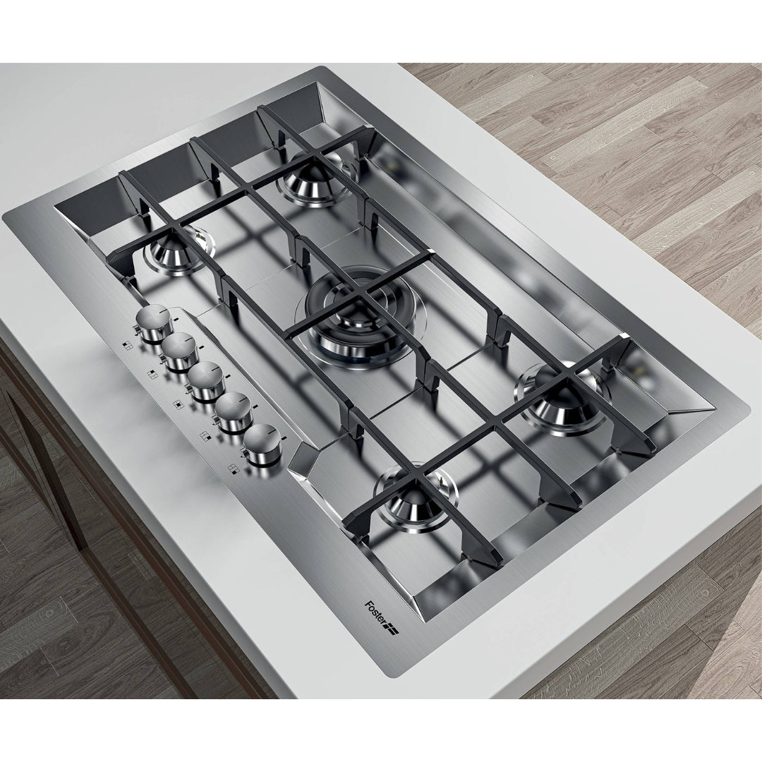 FOSTER KE 7602032 Piano Cottura Gas 4 Fuochi Tripla Corona Inox 4 cm. 79 x 50