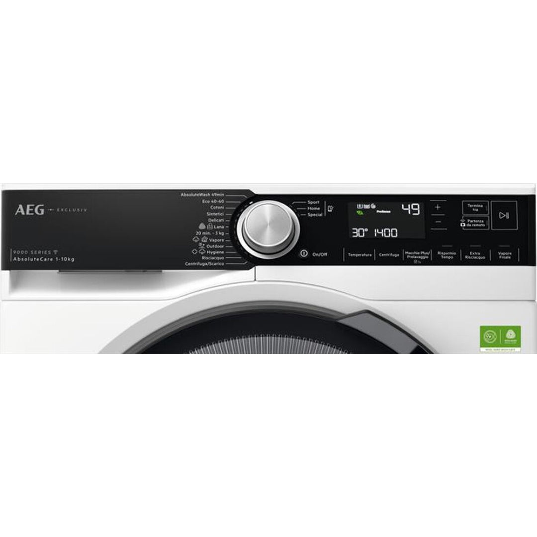 AEG Serie 9000 XLR9FBGA10SY Lavatrice AbsoluteCare 10 kg SoftWater Vapore Igienico cm. 60 x 60