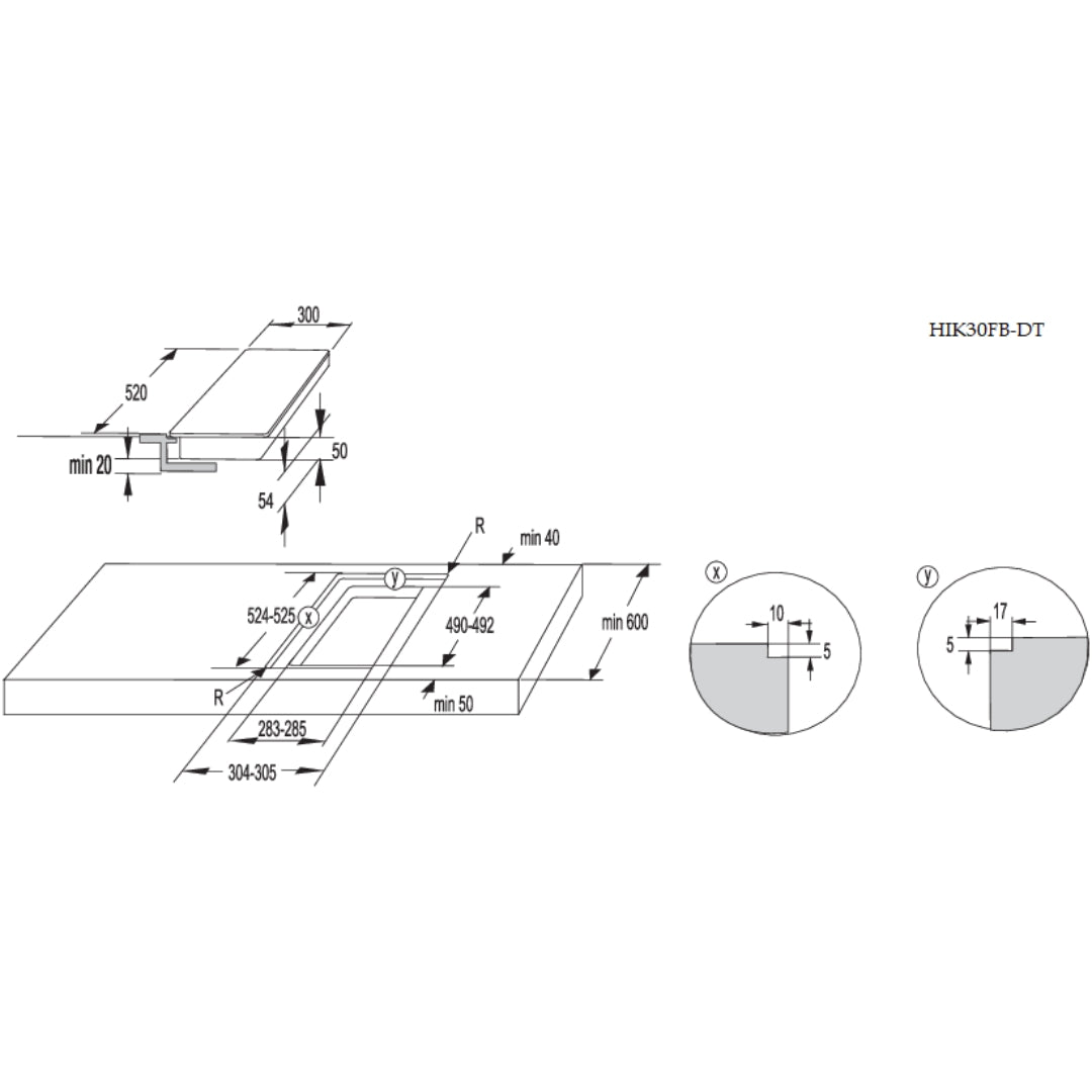 CROMBERG HIK30FB Piano Cottura Induzione 2 Zone Cottura Flex Zone Vetroceramica Nero cm. 29 x 52