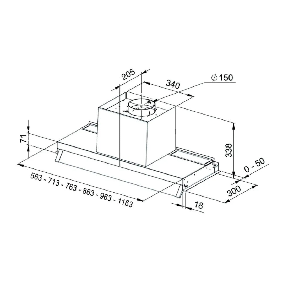 GALVAMET OPTIMA 60/A 0IOPT06A265L Cappa da Incasso Inox Aspirante Classe A cm. 60 x 30