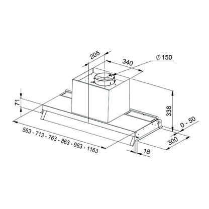 GALVAMET OPTIMA 60/A 0IOPT06A265L Cappa da Incasso Inox Aspirante Classe A cm. 60 x 30