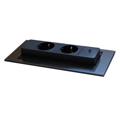 FOSTER 8000116 Portaprese Slot Push Incasso Piani di lavoro Gun Metal Reverse