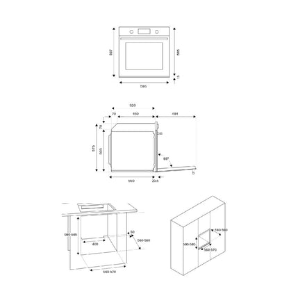 F.LLI BERTAZZONI HERITAGE F605HEREKNE Forno Elettrico Multifunzione 76 Lt. Nero Opaco cm. 60 x 60