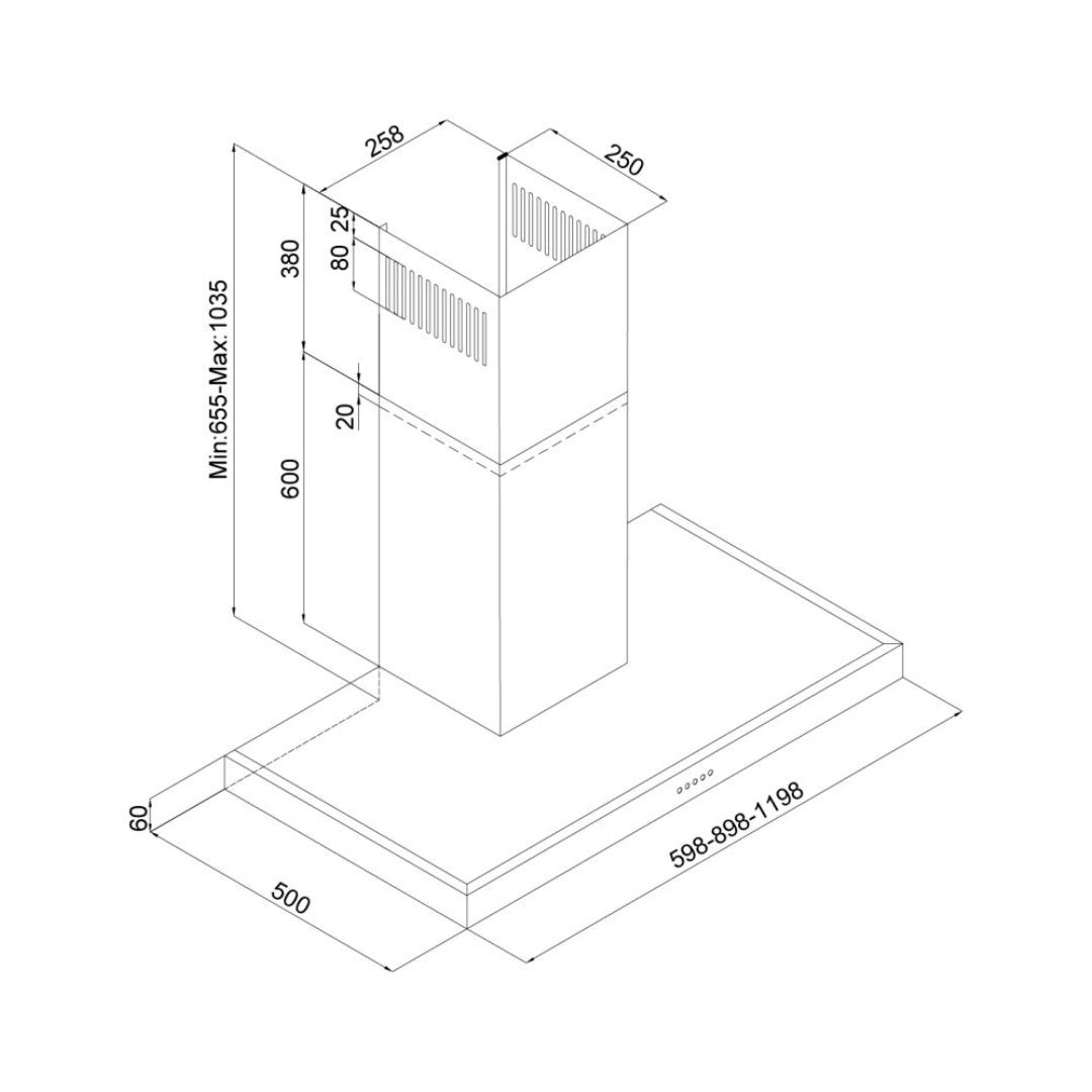 SILVERLINE 3170.6.733.02 Cappa a Parete 3 Velocità Inox cm 60 x 50 x 103
