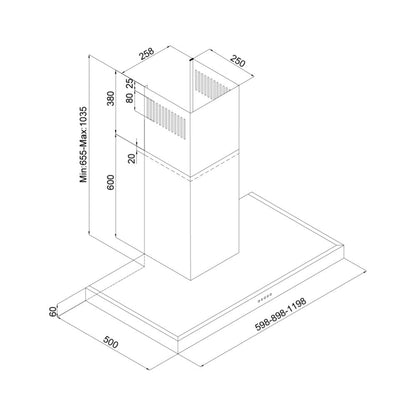 SILVERLINE 3170.6.733.02 Cappa a Parete 3 Velocità Inox cm 60 x 50 x 103