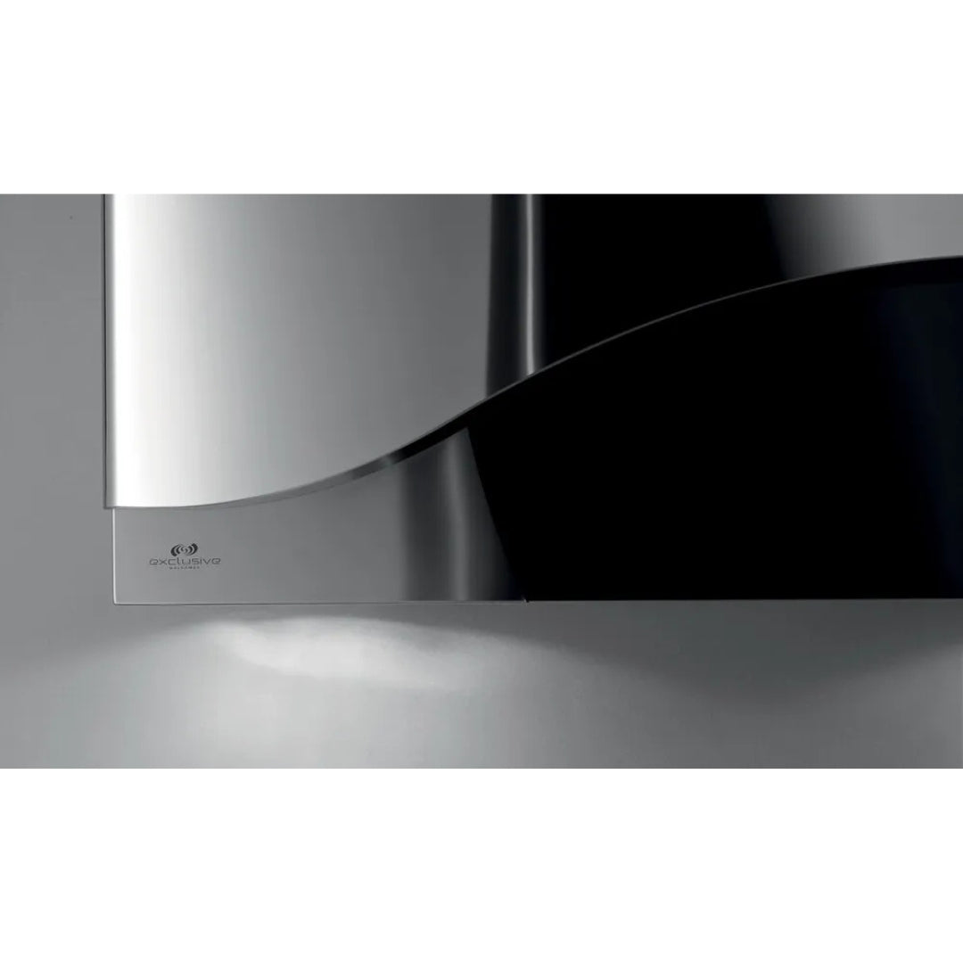 GALVAMET AMBIENT 90/F BLACK 0EAMB090F692 Cappa a Parete Filtrante 721 m³/h Inox e Vetro Nero Classe A cm. 90