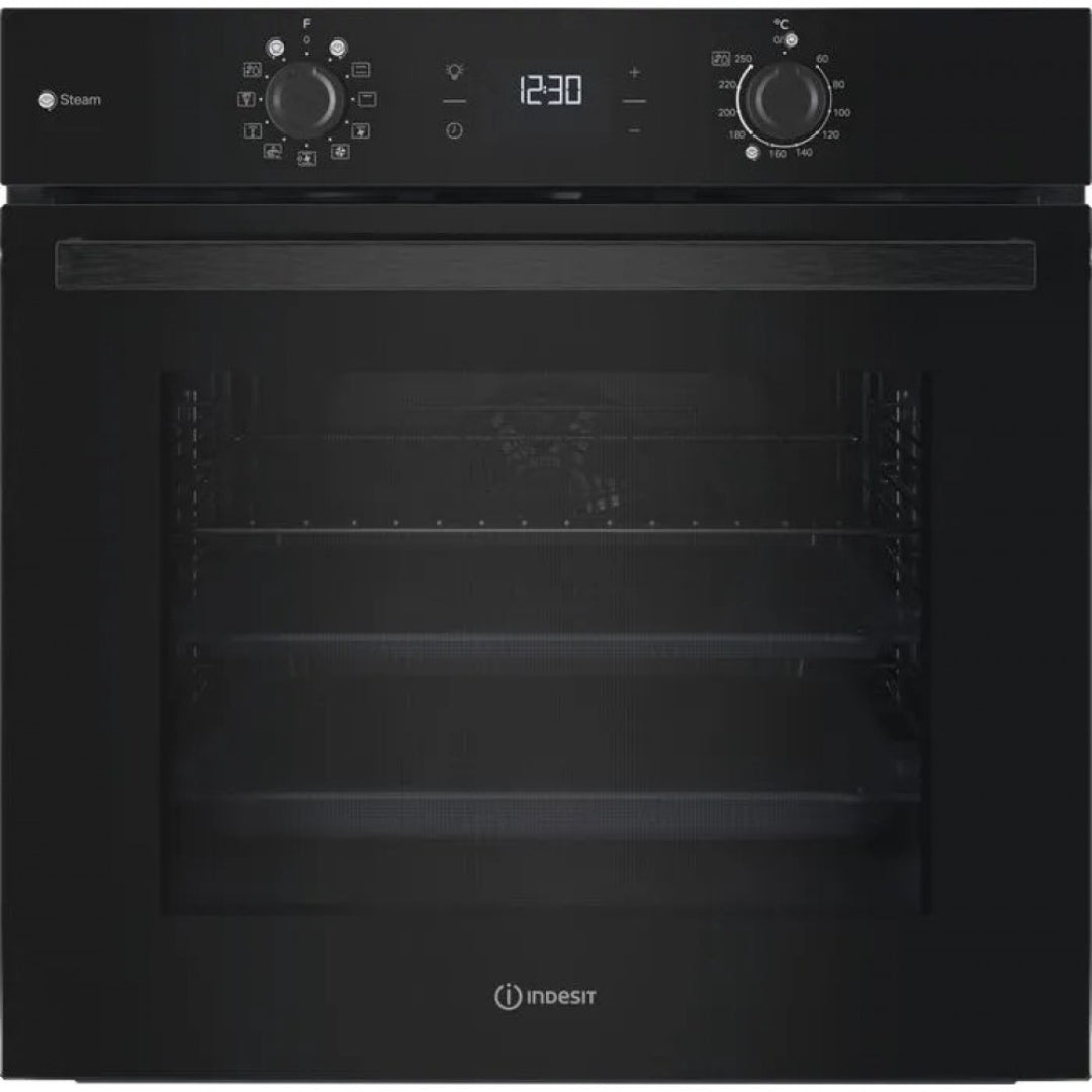 INDESIT IOK58HSB Forno da Incasso Multifunzione Elettrico Nero Classe A+ Cottura a Vapore Pulizia Steam&Clean