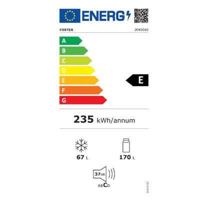 FOSTER 2040010 Frigorifero Combinato da Incasso Total No Frost 237 L cm. 178 x 54 X 55