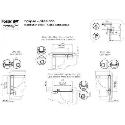 FOSTER ECLIPSE 8499000 Miscelatore Monocomando Cucina Sottofinestra Cromato Abbattibile con Canna e Testina Girevoli