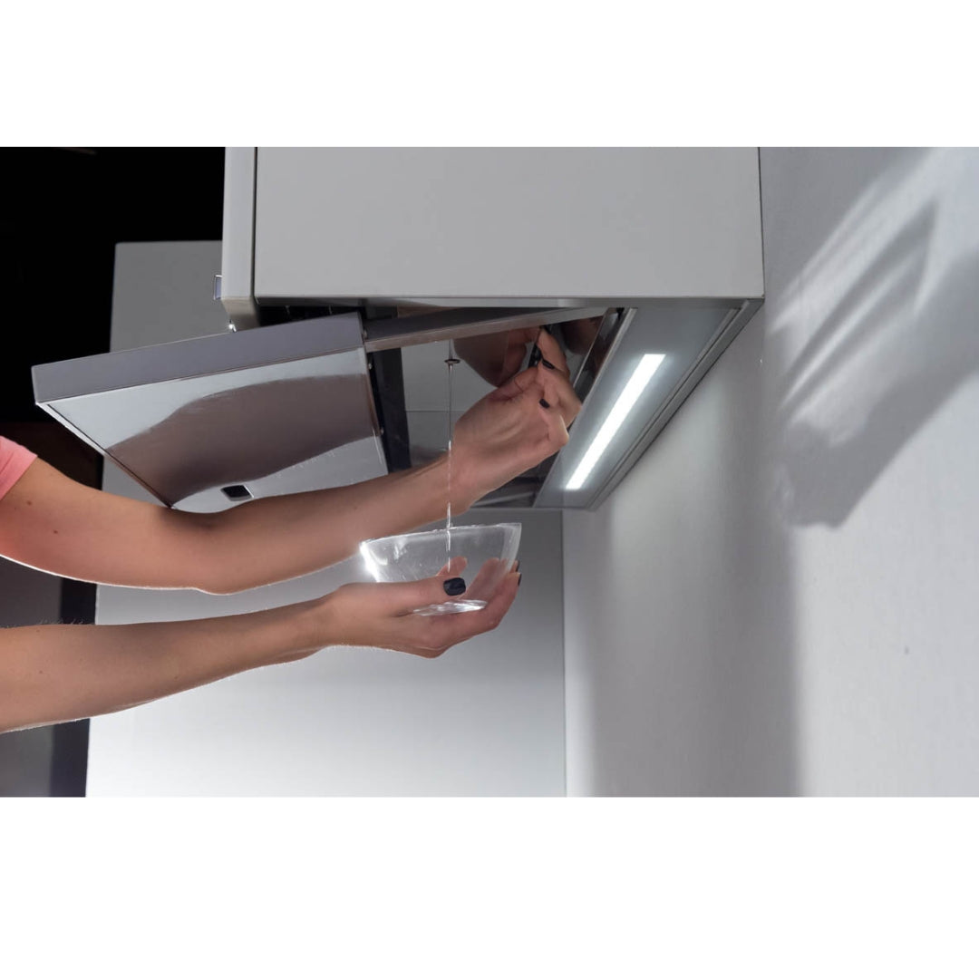 GALVAMET 0ISLV060F875LWL SLIVER 60/F PLASMA Cappa a Incasso Filtrante Anticondensa 466 m3/h Inox cm. 60 x 41 x 46