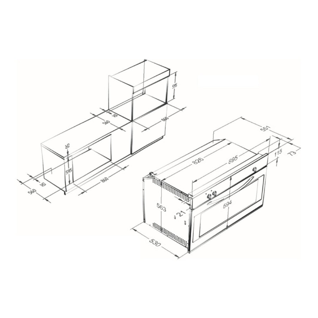 F.LLI BERTAZZONI PROFESSIONAL F905PROGKX Forno a Gas 5 Funzioni Grill Girarrosto Inox cm. 90 X 60