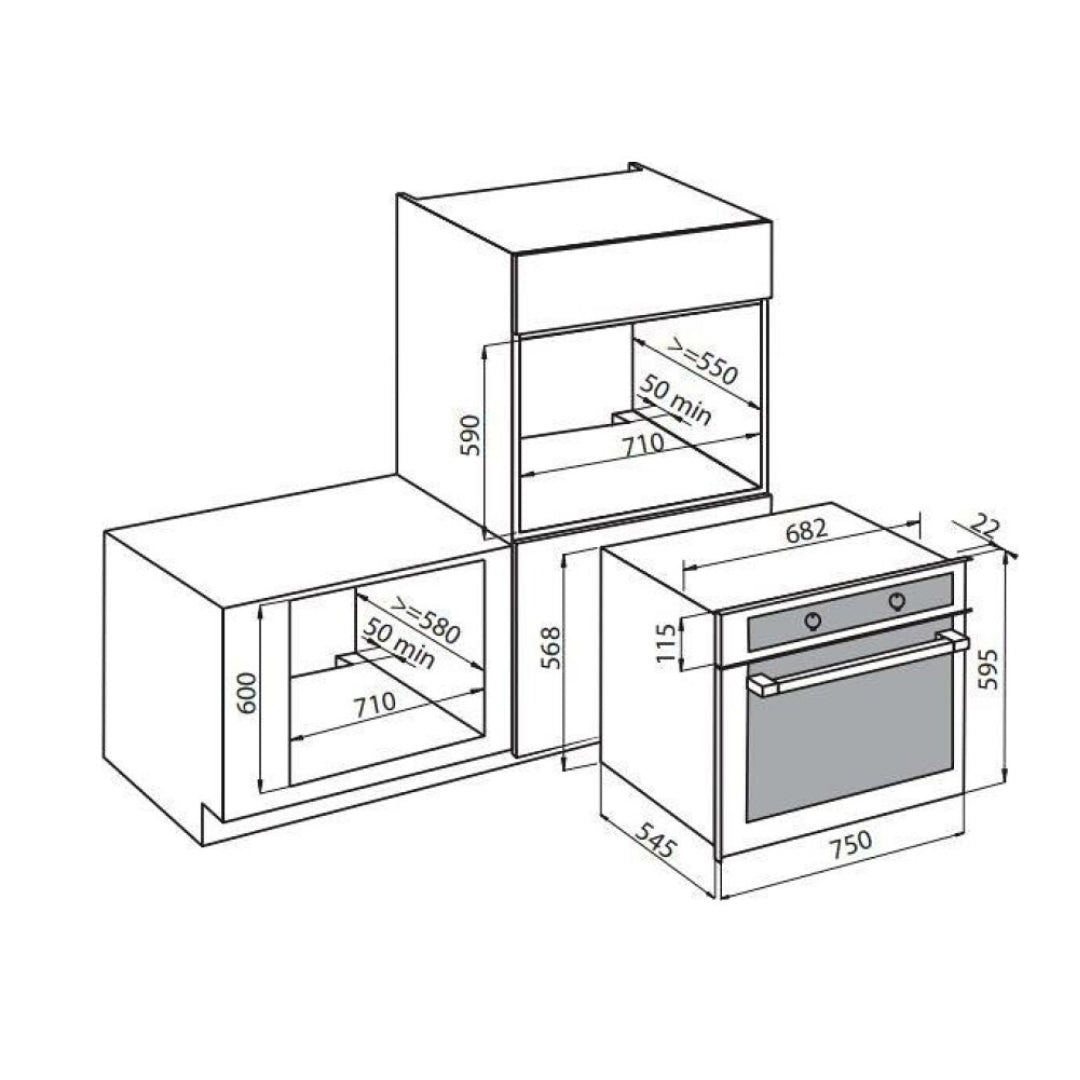 FOSTER KE 7137000 Forno Elettrico 9 Funzioni Classe A Inox Anti-touch 89 Lt. cm. 75 x 60
