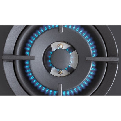 F.LLI BERTAZZONI P755CPROGNE Painmo Cotura Gas 5 Fuochi Cristallo Nero cm. 75 x 52