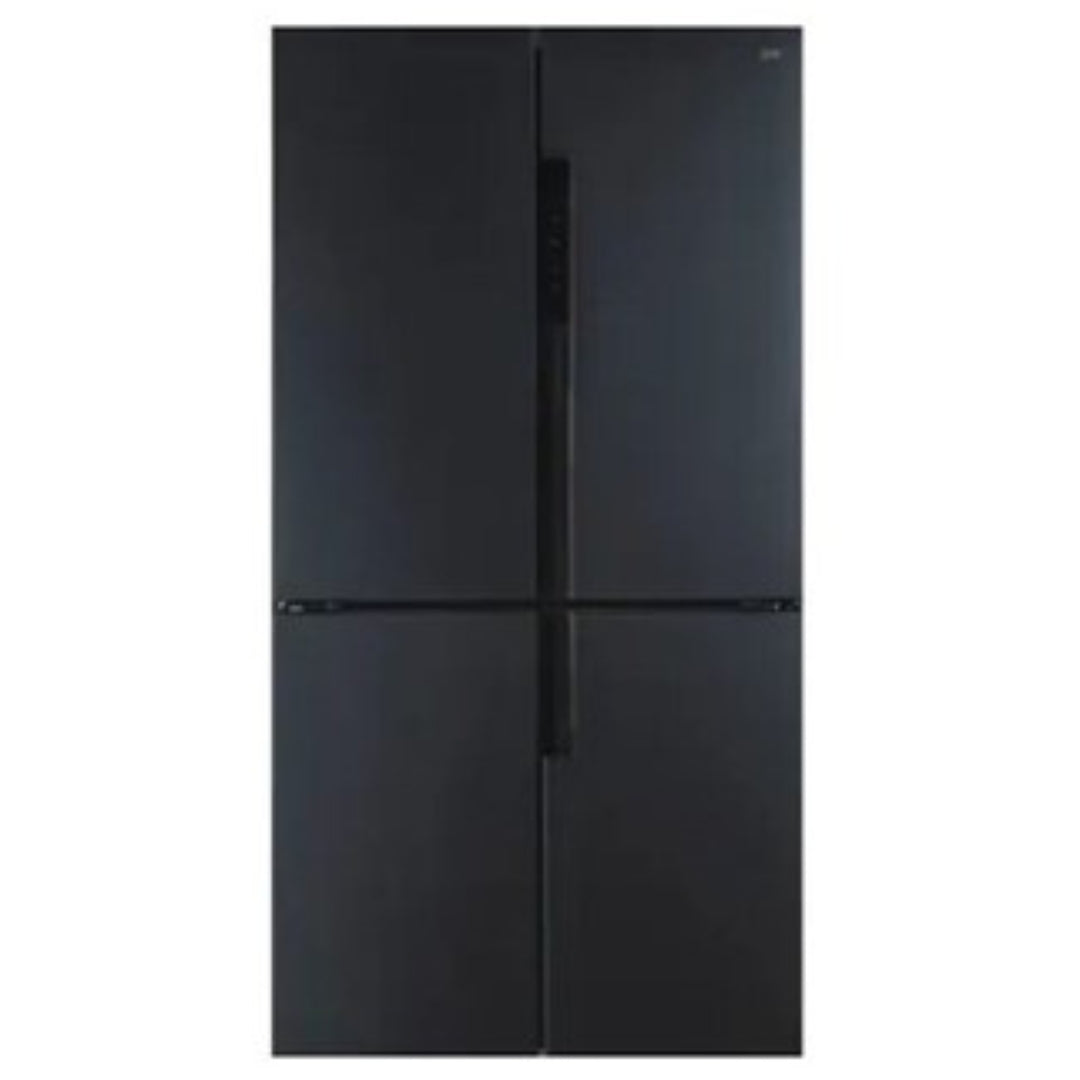 GRF CB91836BX Frigorifero Cross Door 4 Porte Inox Nero 490L Total No Frost Inverter Display LED Fabbricatore Ghiaccio Cassetto Umidità Controllata cm. 91,10 x 183