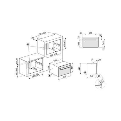SMEG SELEZIONE SF4400MCX1 Forno Elettrico Incasso Ventilato 6 Funzioni Antimpronta 44 Lt. cm. 60 x 45