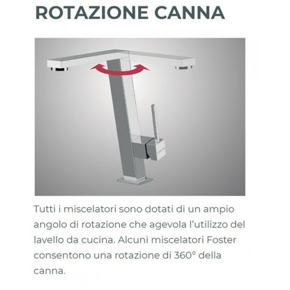 FOSTER OMEGA PLUS 8497020 Miscelatore Cucina Cromato Canna Girevole Bocca Estraibile