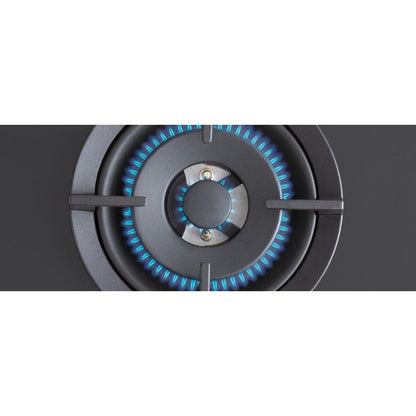 F.LLI BERTAZZONI MODERN P755CMODGNE Piano Cottura 5 Fuochi Gas con 1 Tripla Corona Centrale Valvole Sicurezza Cristallo Nero cm. 75 x 52