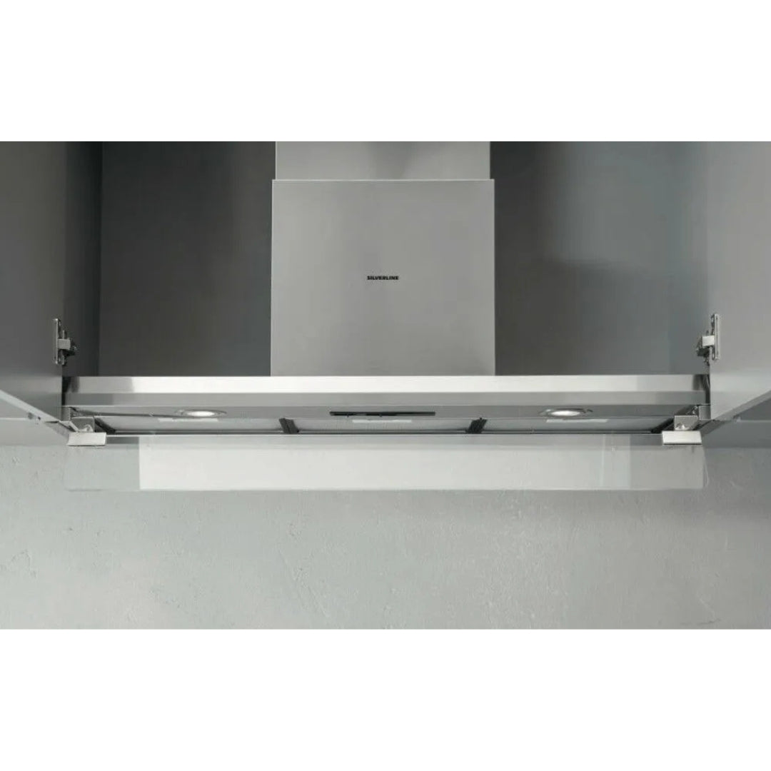 SILVERLINE 3129.9.733.09 Cappa Cucina Aspirante Sottopensile Incasso Inox Touch Control 465 m³/h cm. 90 X 31 X 52 cm