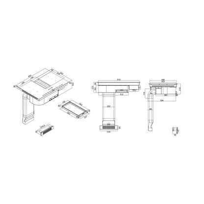 SILVERLINE 7170.8.733.02 Piano Cottura Induzione Cappa Integrata 4 Zone Cottura cm. 85 x 52