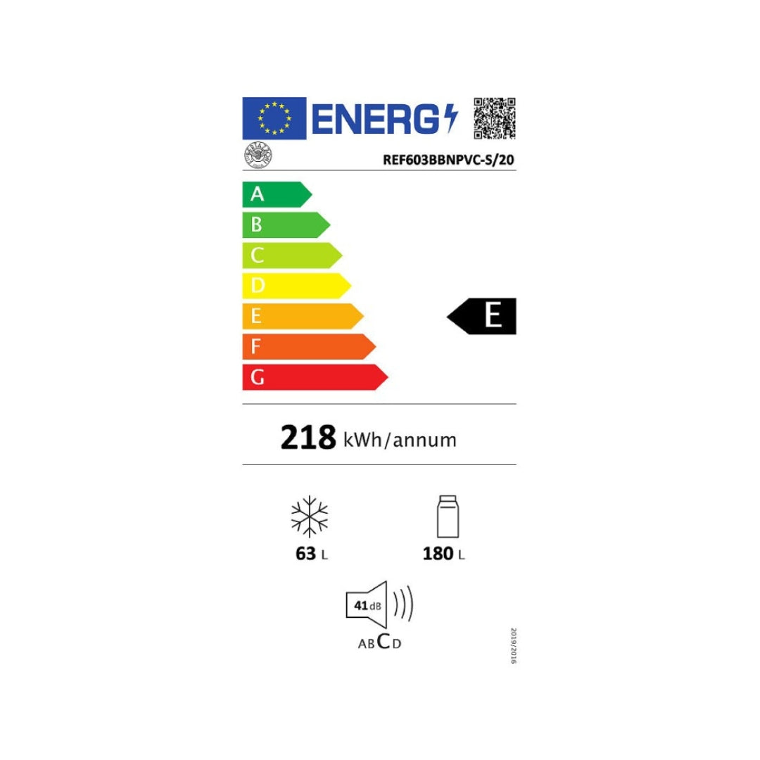 F.LLI BERTAZZONI PROFESSIONAL REF603BBNPVC-S Frigorifero Incasso No Frost 242 Lt. Classe E cm. 178 x 54 x 55