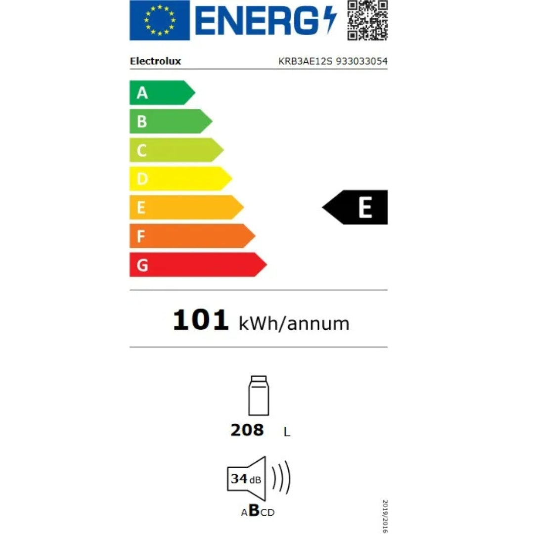 ELECTROLUX KRB3AE12S Frigorifero da Incasso OptiSpace 208 litri Classe E cm. 122 x 54