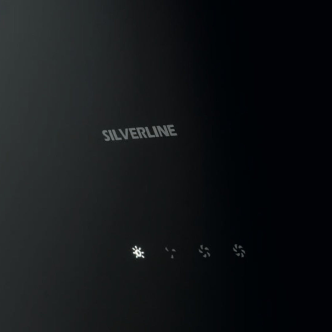 SILVERLINE SOHO DROP 3457.9.733.03 Cappa Parete 3 Velocità Nera Vetro e Acciaio cm. 89,6 x 39,5 x 113