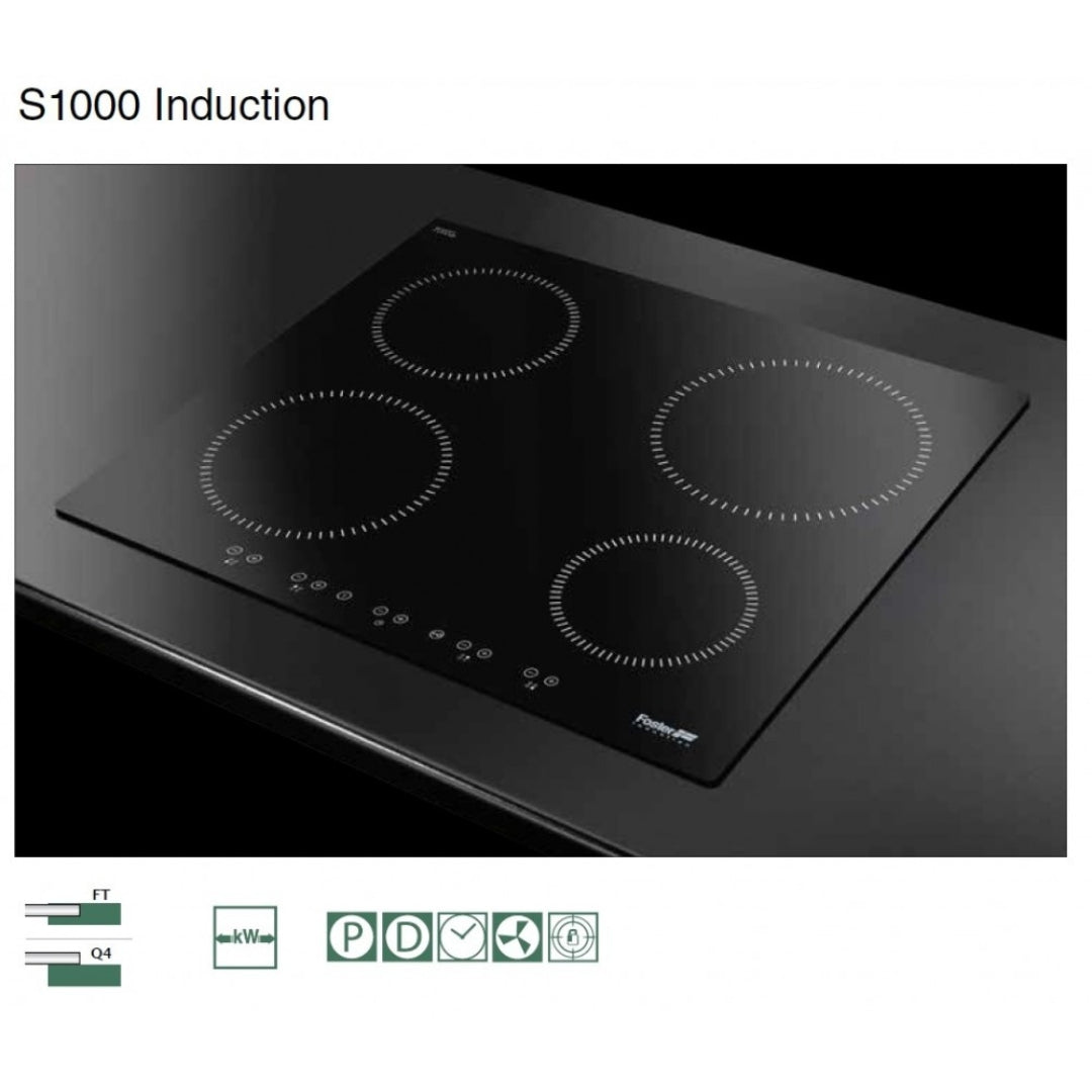 FOSTER S1000 7322300 Piano Cottura Induzione 2 Zone Vetroceramica Nero cm. 51 x 29