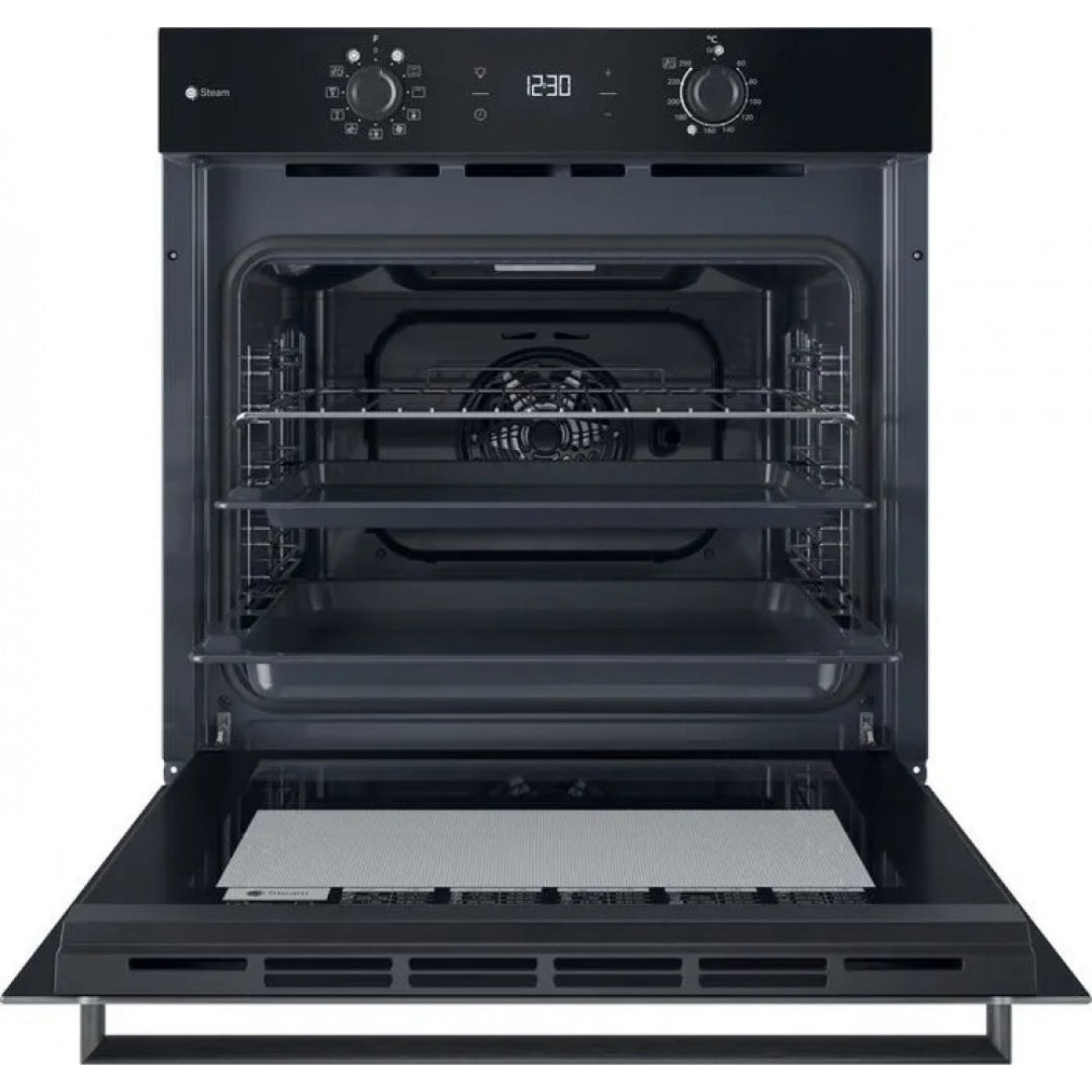 INDESIT IOK58HSB Forno da Incasso Multifunzione Elettrico Nero Classe A+ Cottura a Vapore Pulizia Steam&Clean