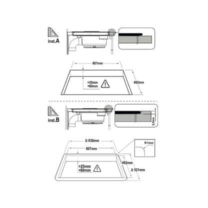 F.LLI BERTAZZONI P804ICH2M30NC Piano Cottura Induzione con Cappa Integrata 4 Zone Nero cm. 83 x 52